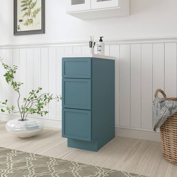 Vanity Art 12 in. W x 21 in. D x 32.5 in. H 3-Drawer Bath Vanity Cabinet Only in Sea Green