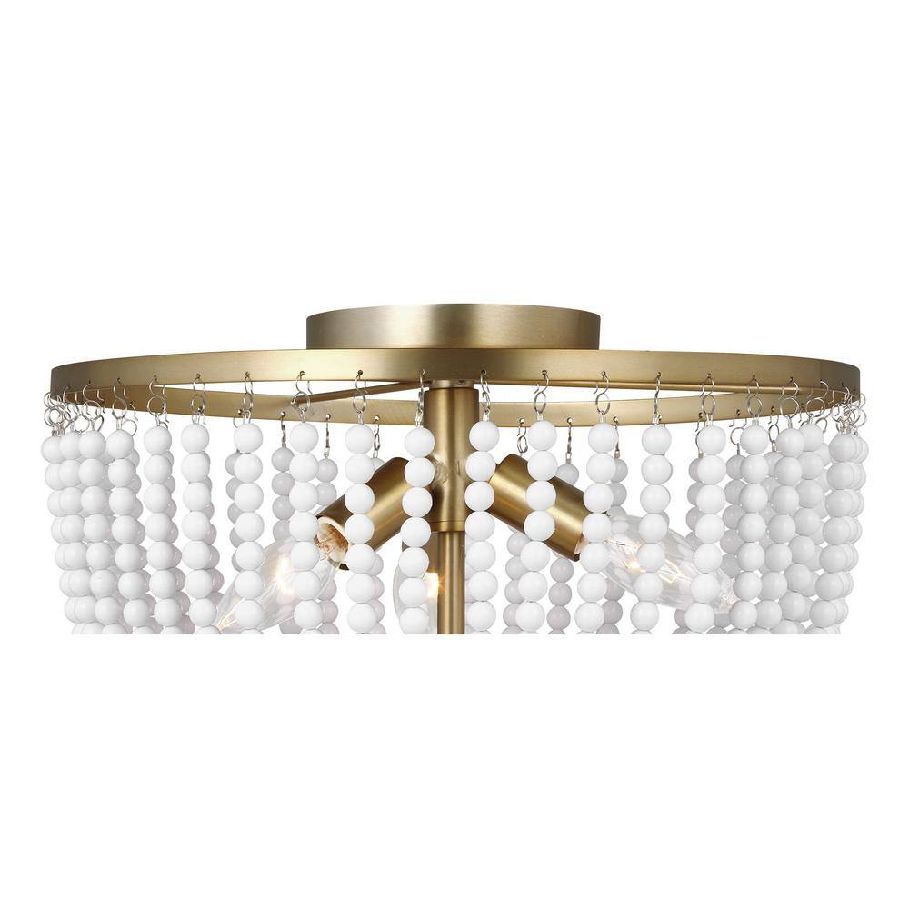 Jackie Satin Brass 14" Indoor/Outdoor Energy Star Chandelier