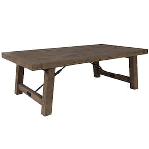 30 in. L Weathered Gray Rectangle Handcrafted Reclaimed Wood Coffee Table with Grains