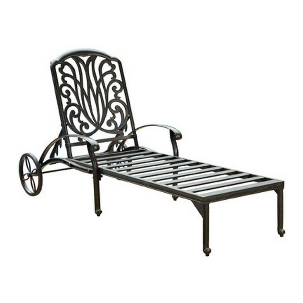 Capri Charcoal Aluminum Outdoor Chaise Lounge with Cushions