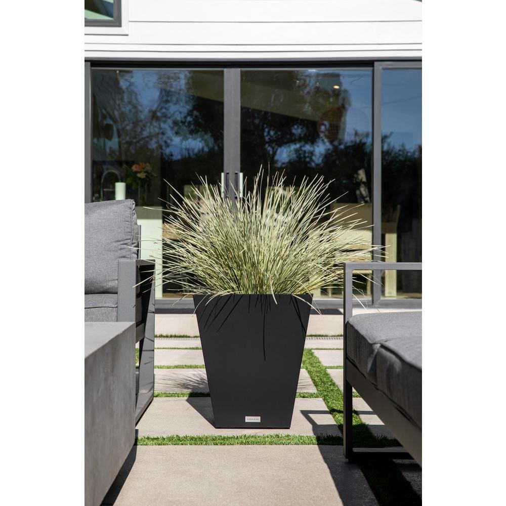 Black Recycled Plastic 18" Square Planter