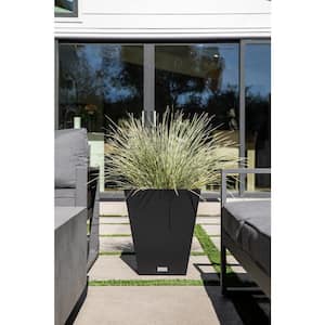 Nobleton 18 in. Square Black Plastic Planter