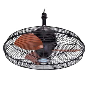 20 in. Oil Rubbed Bronze Outdoor Rated Water-Resistant Remote Ceiling Fan Black