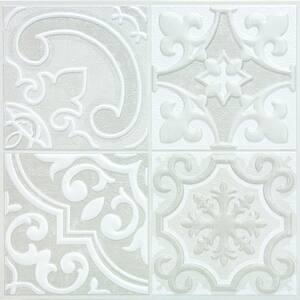 Holly Cream Embossed Peel and Stick Backsplash Tile Wall Decal