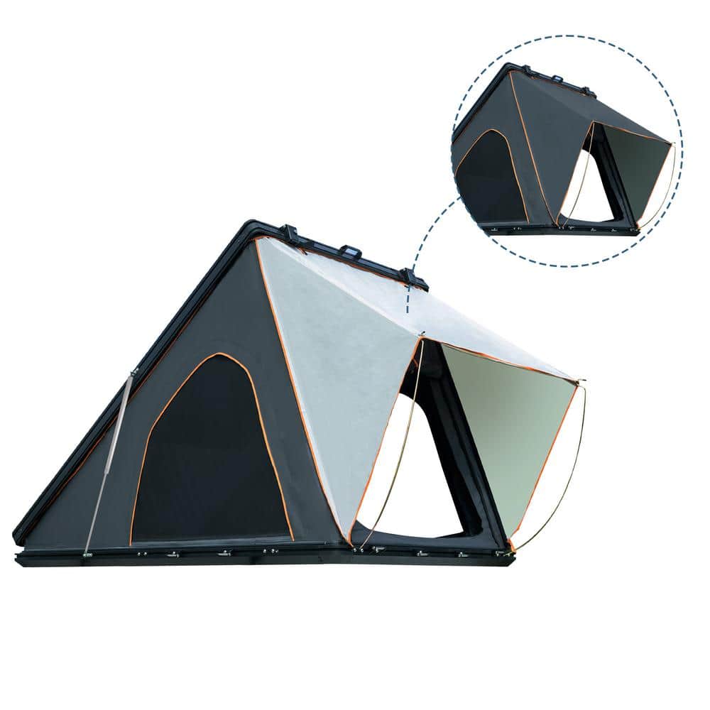 Black Hard Shell and Grey Fabric 2-Person Aluminum Car