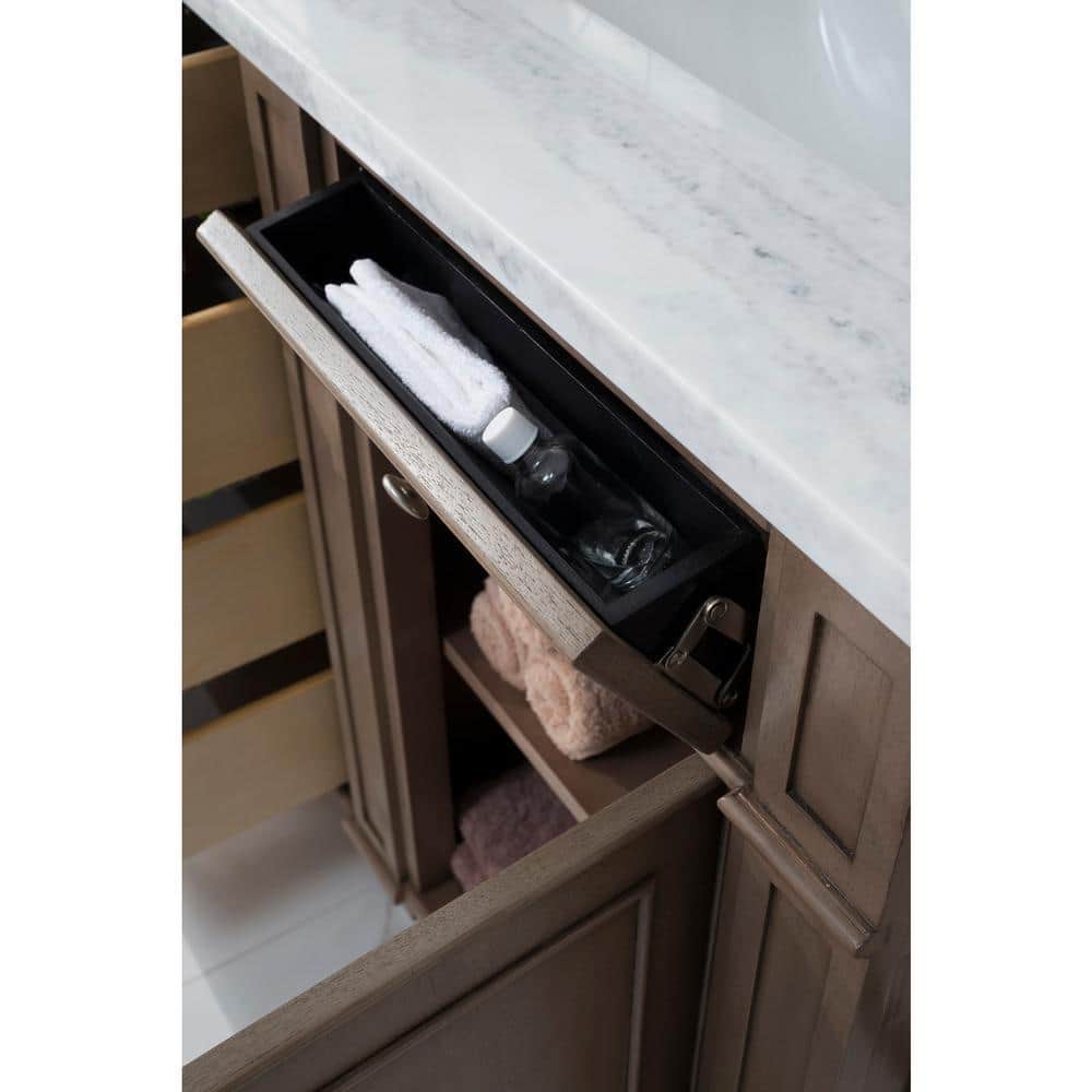 Bristol 60" Dark Wood Double Vanity with Arctic Fall Top