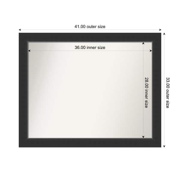 Amanti Art Corvino Black 41 in. x 33 in. Custom Non-Beveled Wood Framed Bathroom Vanity Wall Mirror