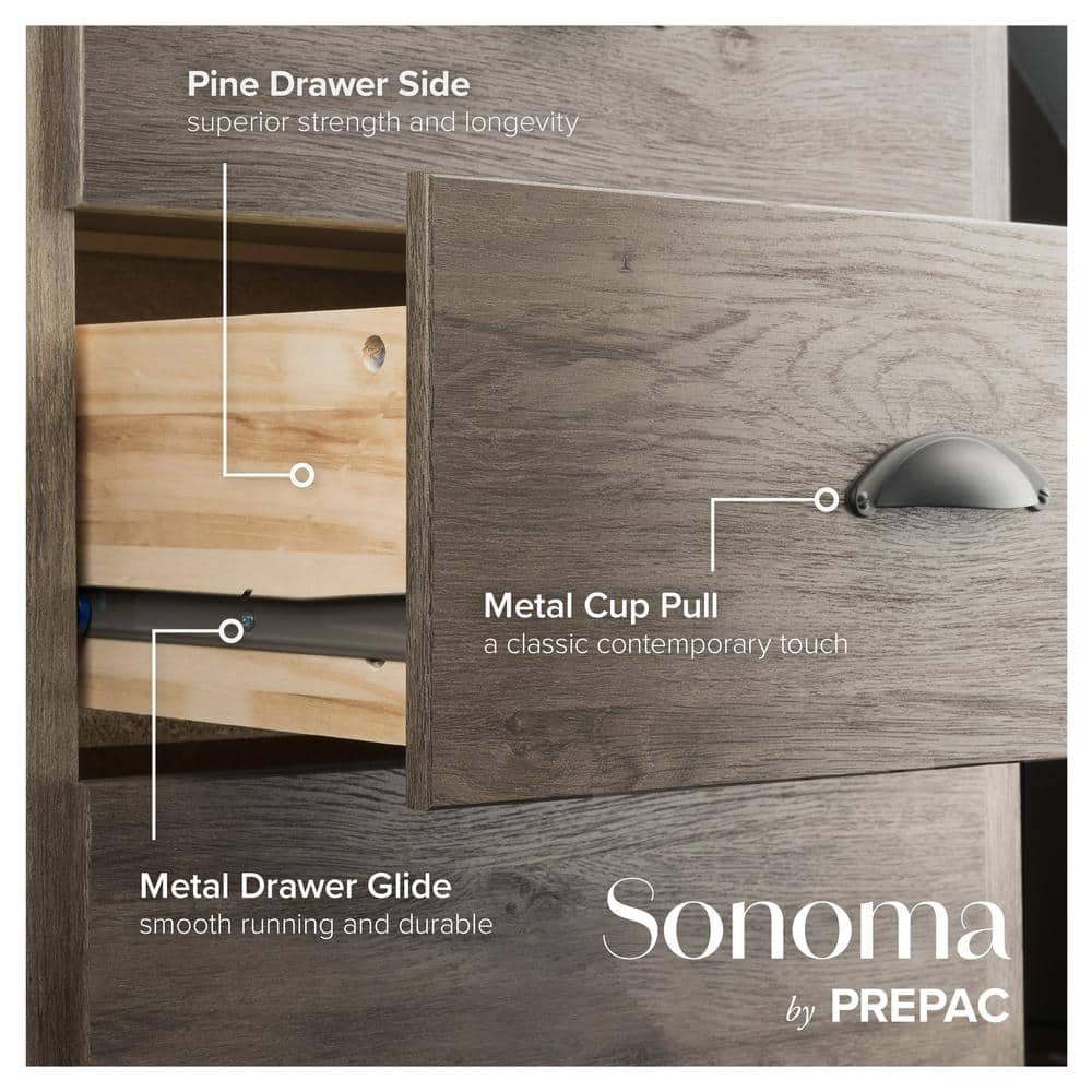 Drifted Gray Double 8-Drawer Coastal Dresser