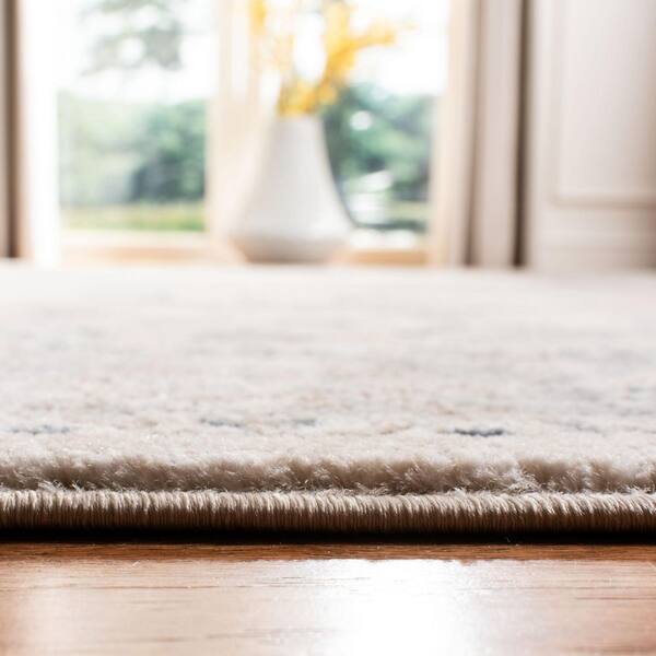 SAFAVIEH Martha Stewart 7 ft. x 7 ft. Beige/Gray Distressed Ornate