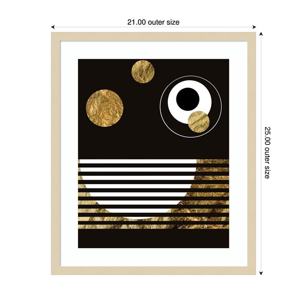 Spacey II Black and Gold Abstract Framed Wall Art