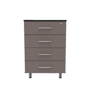 Maestrik 23.62 in. W x 34.64 in. H x 16.53 in. D 4-Drawer Wood Garage Storage Freestanding Cabinet in Taupe/Dark Gray