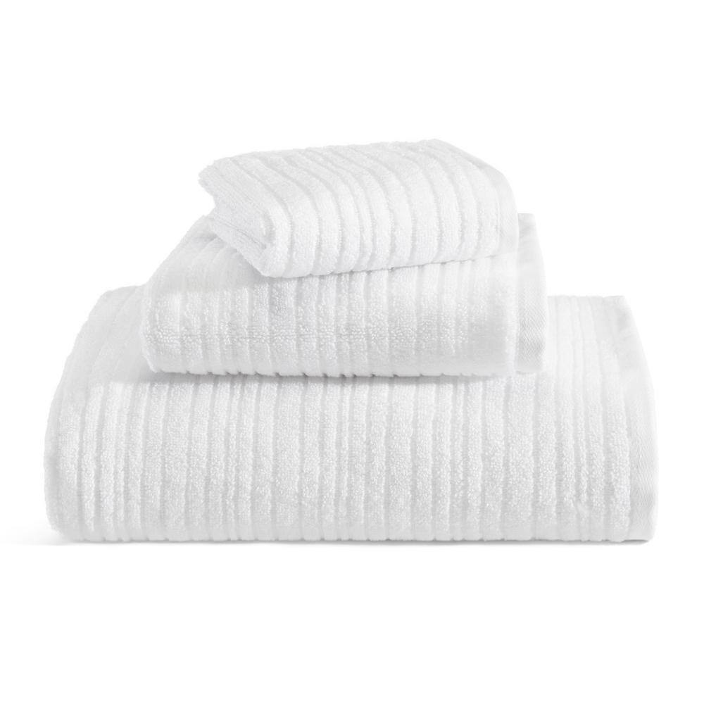 COLE REACTION Brooks White Cotton 3Piece Towel Set