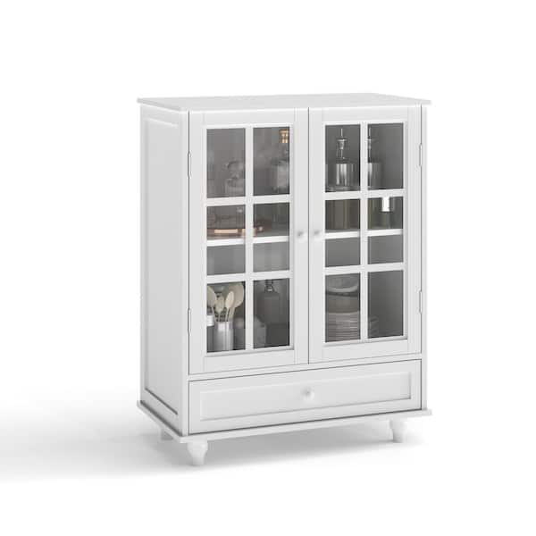 28 in. W x 15 in. D x 36.22 in. H Bathroom White Linen Cabinet