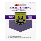 Pro Grade Precision 9 in. x 11 in. 80 Grit Coarse Faster Sanding Sheets (15-Pack)