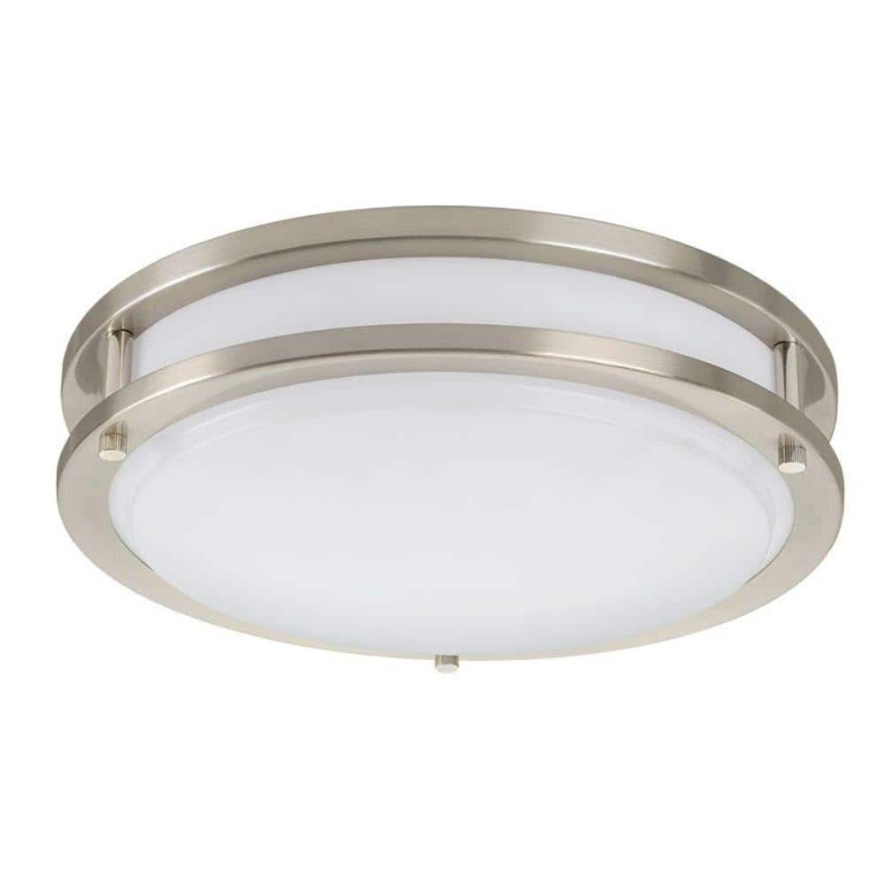 11 in. Orbit Brushed Nickel Selectable LED Flush Mount Ceiling Light 1000 Lumens Dimmable price history on PriceWatchPro