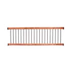 Western Red Cedar 8 ft. Railing Kit with Black Aluminum Balusters