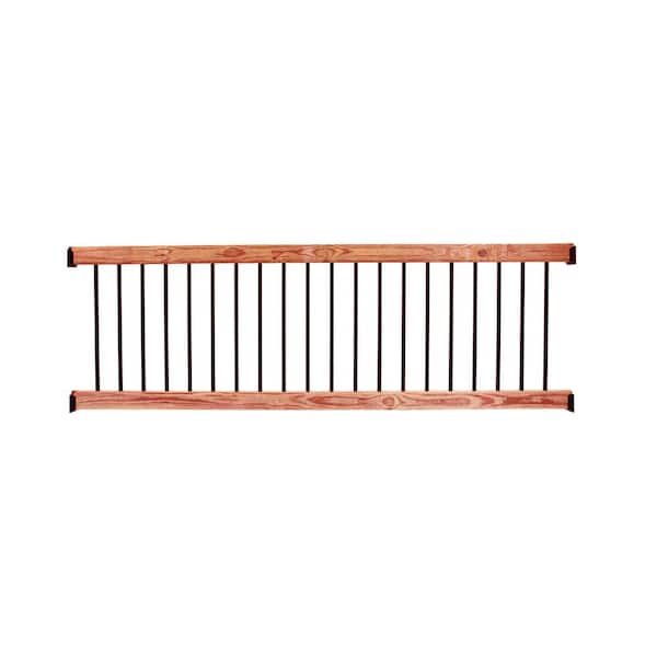 ProWood Western Red Cedar 8 ft. Railing Kit with Black Aluminum Balusters
