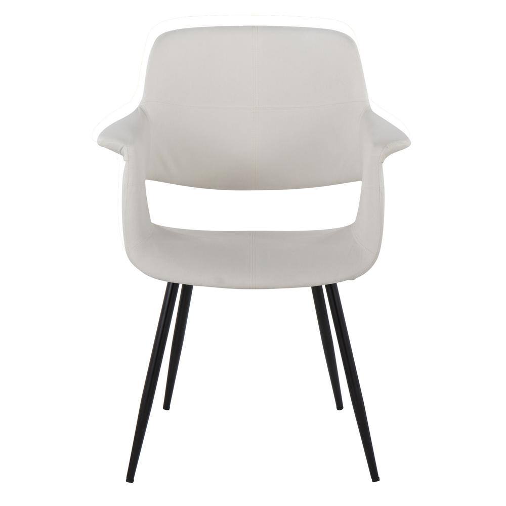 Cream Velvet and Black Metal Vintage Flair Chairs, Set of 2