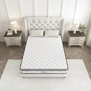 8 in. Medium Firm Gel Memory Foam Pillow Top Hybrid Twin Size Pocket Coil with Sponge Spring Pack Mattress