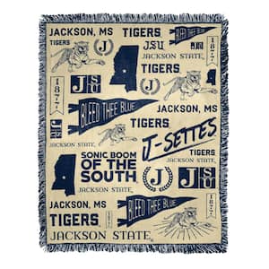 NCAA Mapping Jackson State Jacquard Multi-Color Throw Blanket