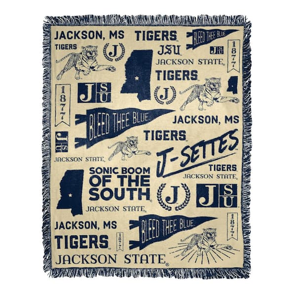 THE NORTHWEST GROUP NCAA Mapping Jackson State Jacquard Multi-Color Throw Blanket