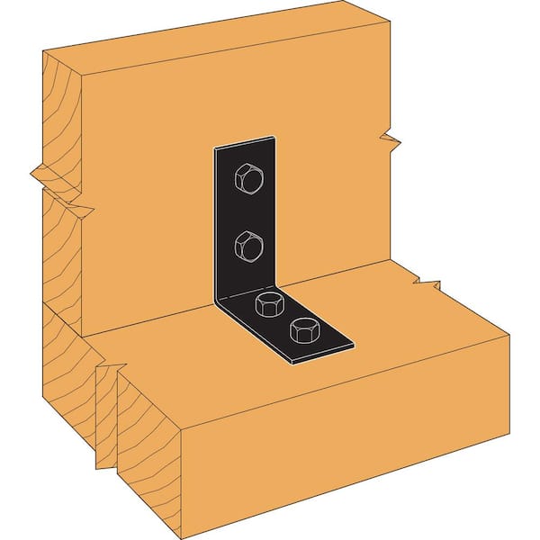 HLPC 5 in. x 3 in. Black Powder-Coated Ornamental Heavy Angle