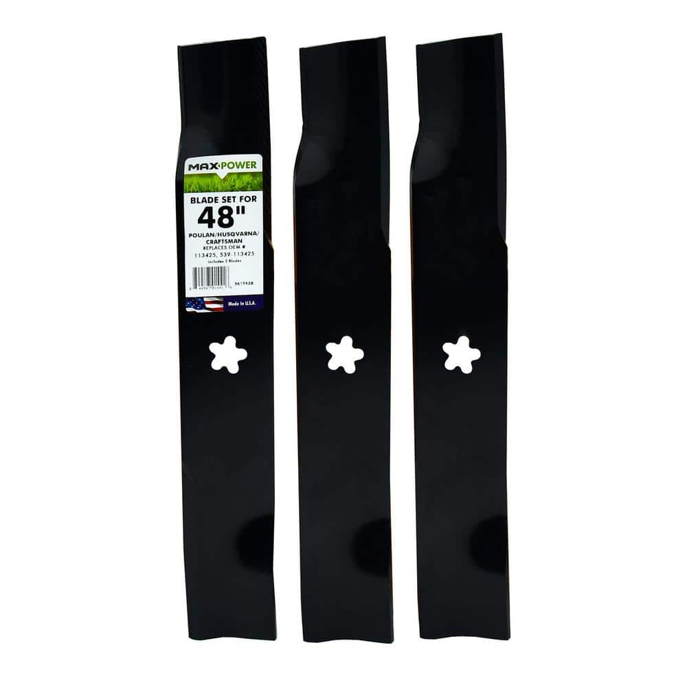 3 Blade Set for Many 48 in. Cut Craftsman, Husqvarna, Poulan Mowers Replaces OEM # 539-113425 price history on PriceWatchPro