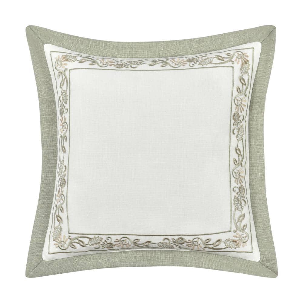 Flaire Sage Polyester Floral 20 in. Square Decorative Throw Pillow 20 in. L