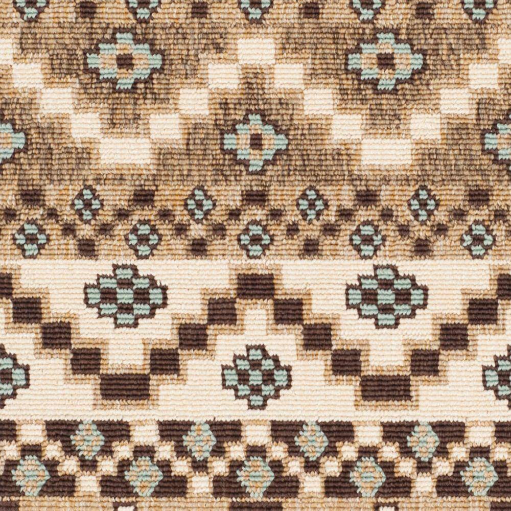Veranda Blue and Brown Floral Synthetic Area Rug
