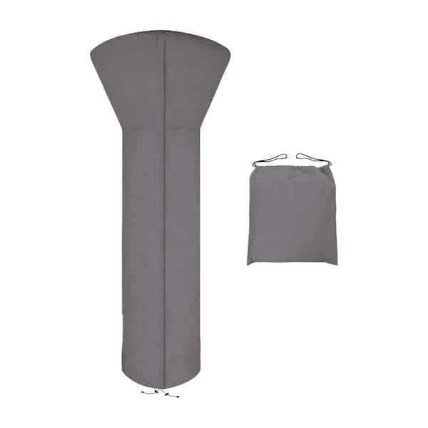 ITOPFOX Waterproof 89 in. x 33 in. x 19 in. Gray Fabric Patio Heater Cover with Zipper and Storage Bag