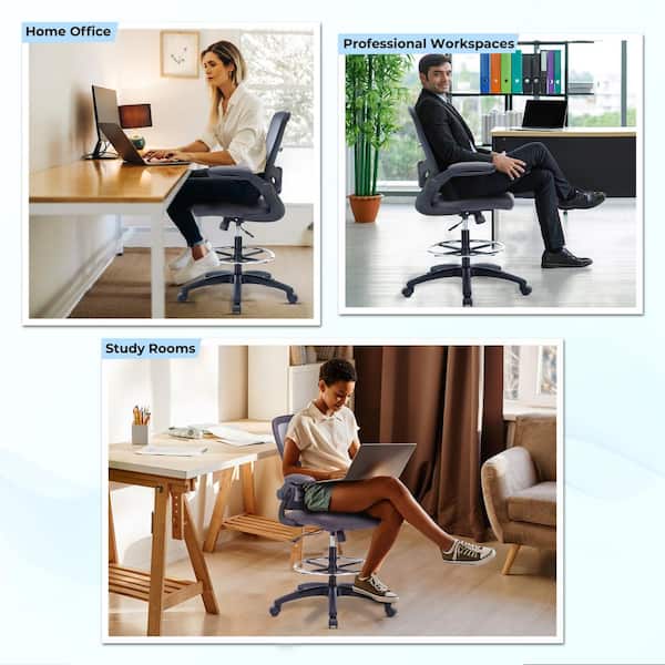 MAYKOOSH Gray Drafting Chair Tall Office Chair for Standing Desk