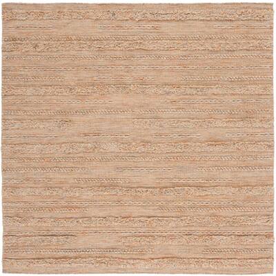 Vermont 6 ft. x 6 ft. Beige/Orange Marle High-Low Square Area Rug