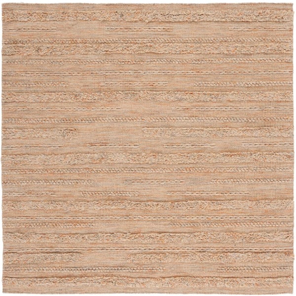 Vermont 6 ft. x 6 ft. Beige/Orange Marle High-Low Square Area Rug