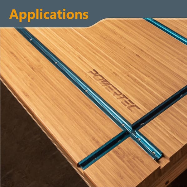 48 in. x 2 Double-Cut Profile Universal T Track and Intersection Kit with Predrilled Mounting Holes