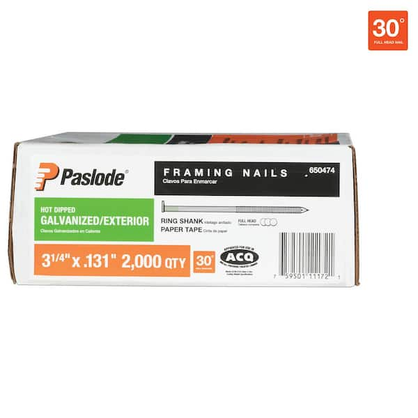 Paslode 2 in. x 0.113-Gauge 30-Degree Galvanized Ring Shank Paper