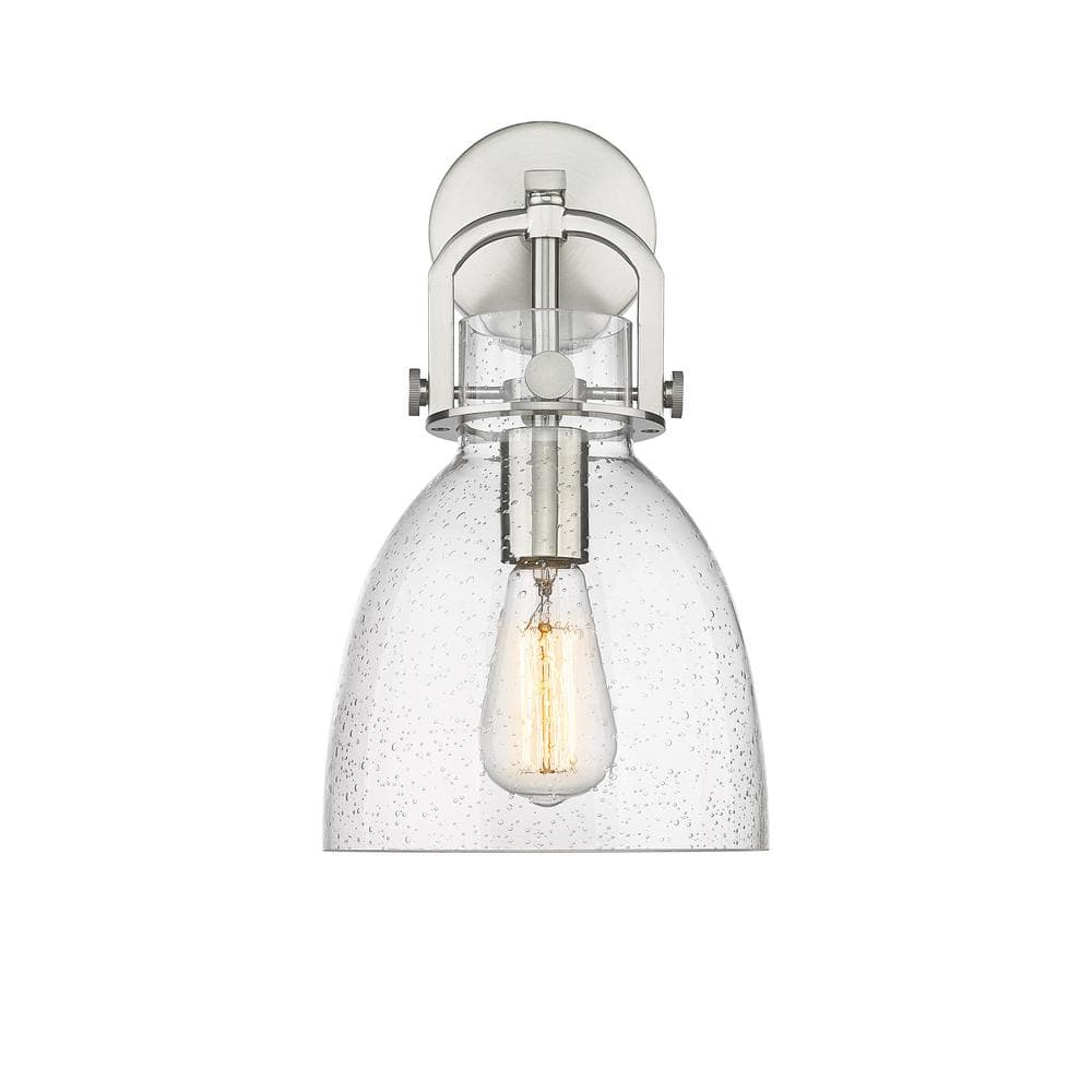 Newton Bell 1-Light Satin Nickel Wall Sconce with Clear Glass Shade price history on PriceWatchPro