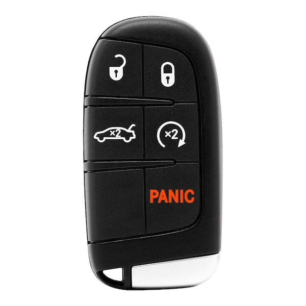 Chrysler and Dodge Simple Key - 5-Button Smart Key Remote with Remote Start, Lock, Unlock, Trunk, and Panic Functions