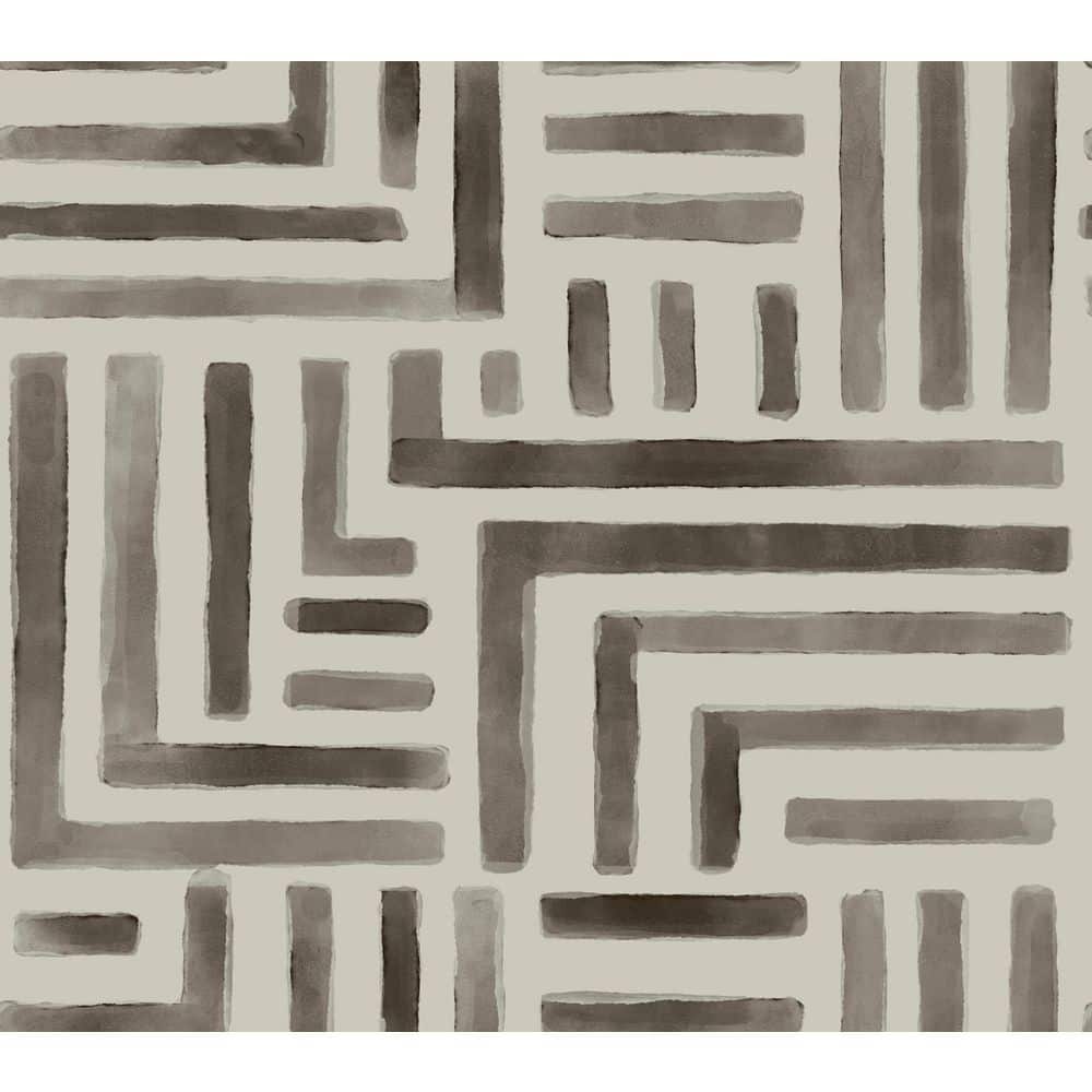 Painterly Labyrinth Warm Brown Wallpaper