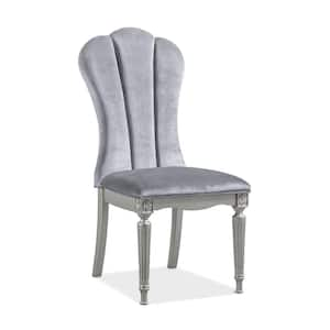 Seabliss Silver Fabric Velvet Glam Dining Chair Set of 2