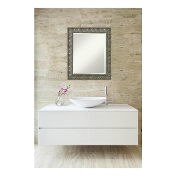 Amanti Art Barcelona Champagne Wood 20 in. W x 24 in. H Traditional Bathroom Vanity Mirror