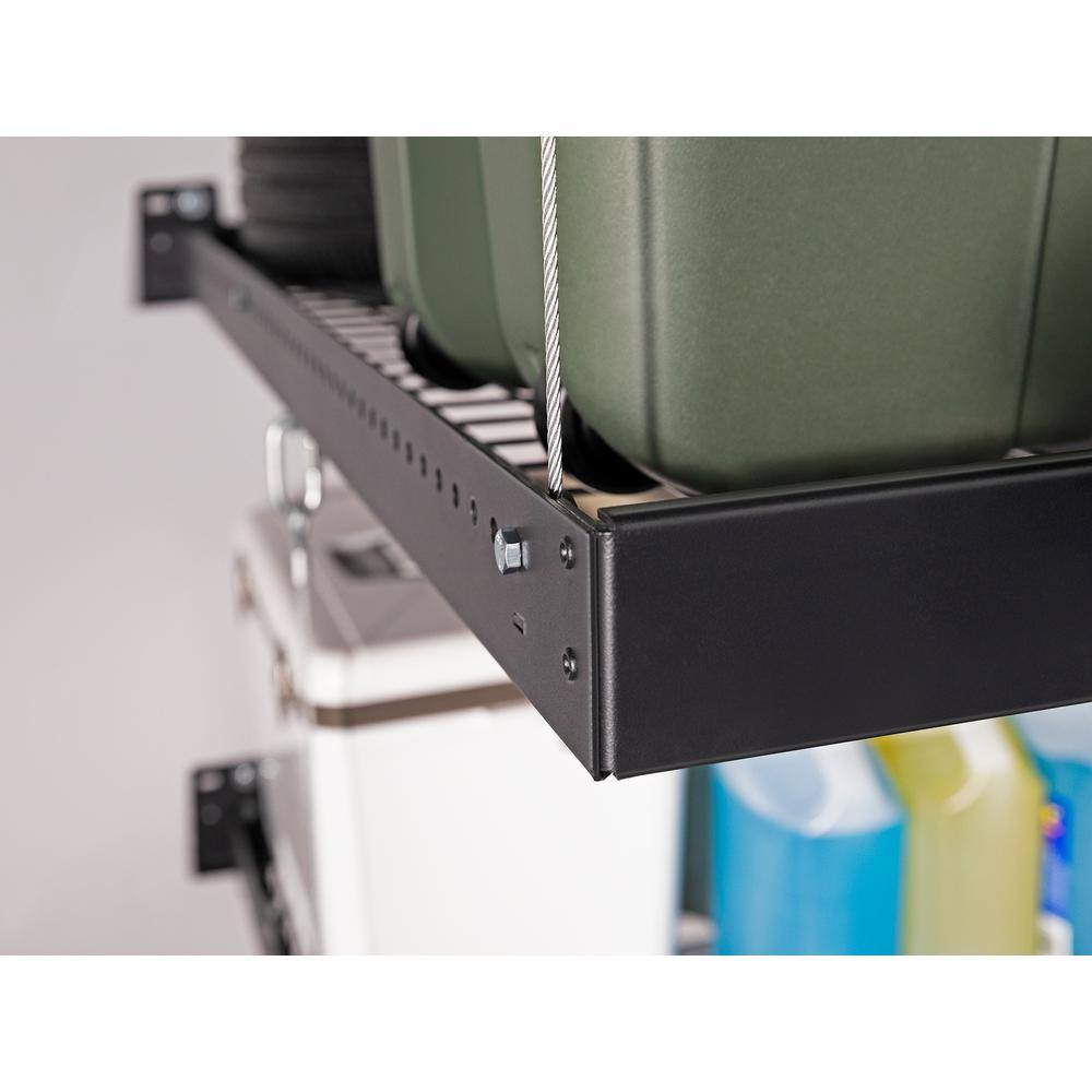 Black Steel Wall Mounted Garage Shelf Set