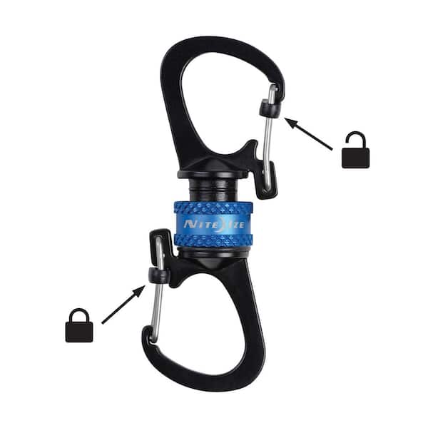 NEW Nite Ize MSBL-03-R7 SlideLock Blue 360° Magnetic Locking Dual Carabiner