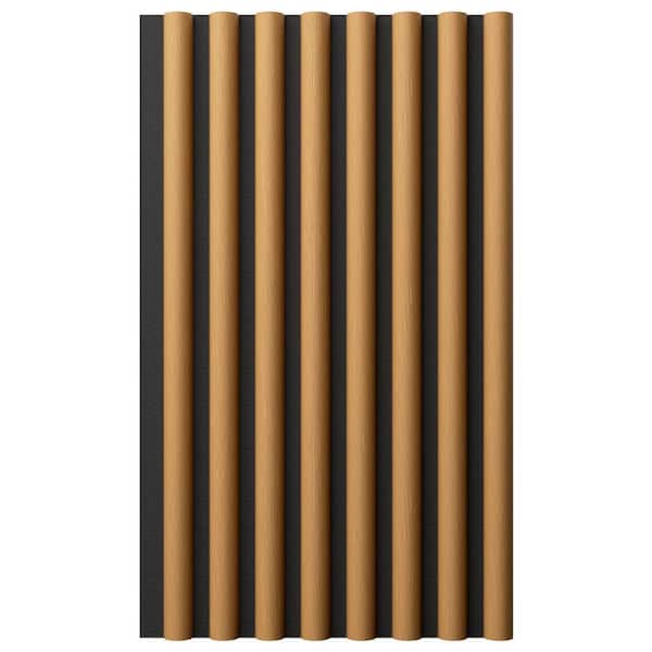 Ekena Millwork AcousticPro 1 in. x 1 ft. x 8 ft. Noise Cancelling Half Round MDF Sound Absorbing Panel in Honey Maple (2-Pack)