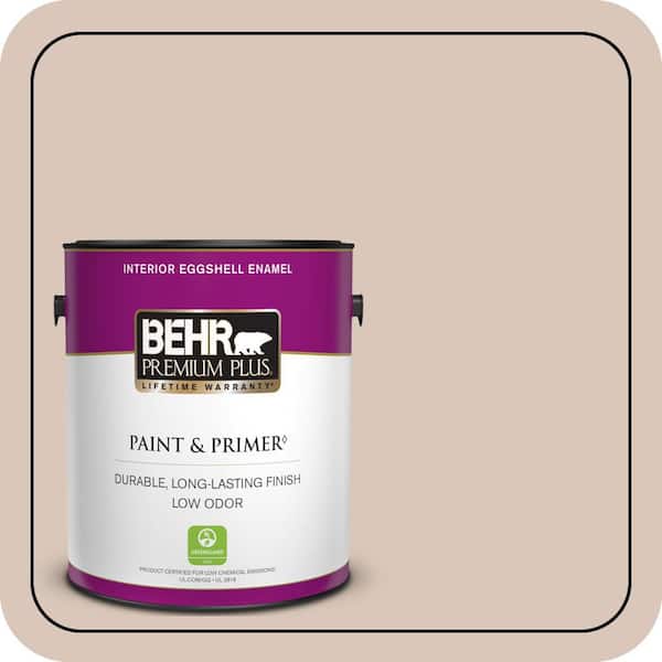 BEHR PREMIUM PLUS 1 gal. #MQ3-38 Suede Beige Eggshell Enamel Low Odor Interior Paint & Primer