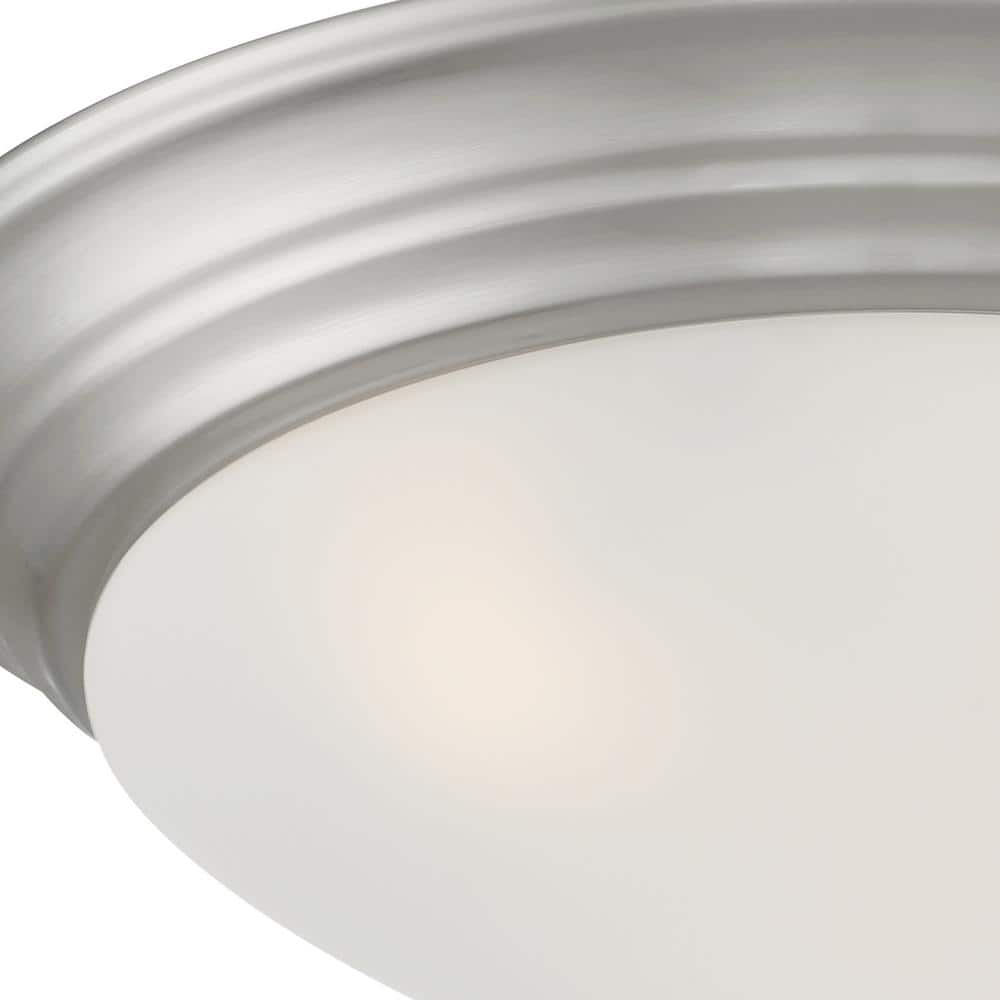 Modern Tap 14" Brushed Nickel & Glass Flush Mount Light