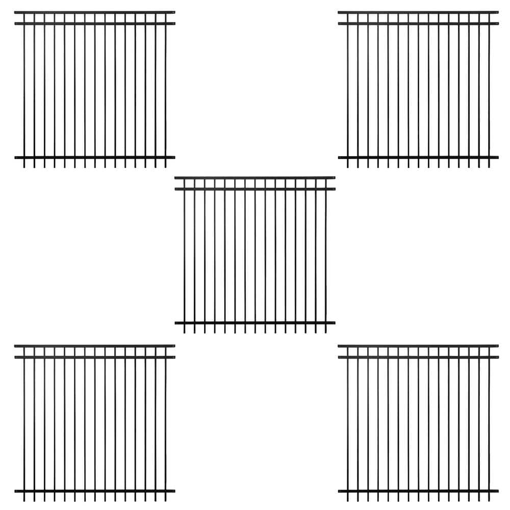 6 ft. x 6 ft. Heavy Duty Spaced Bar Flat Top Flat Metal Fence Panel, Anti-Rust Garden Fence Panel (Pack of 5) price history on PriceWatchPro