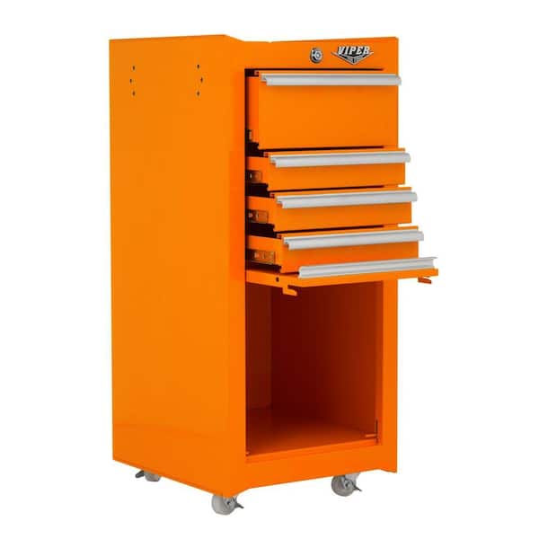 Viper Tool Storage 16 in. 4 Drawer Tool/Salon Cart in Orange