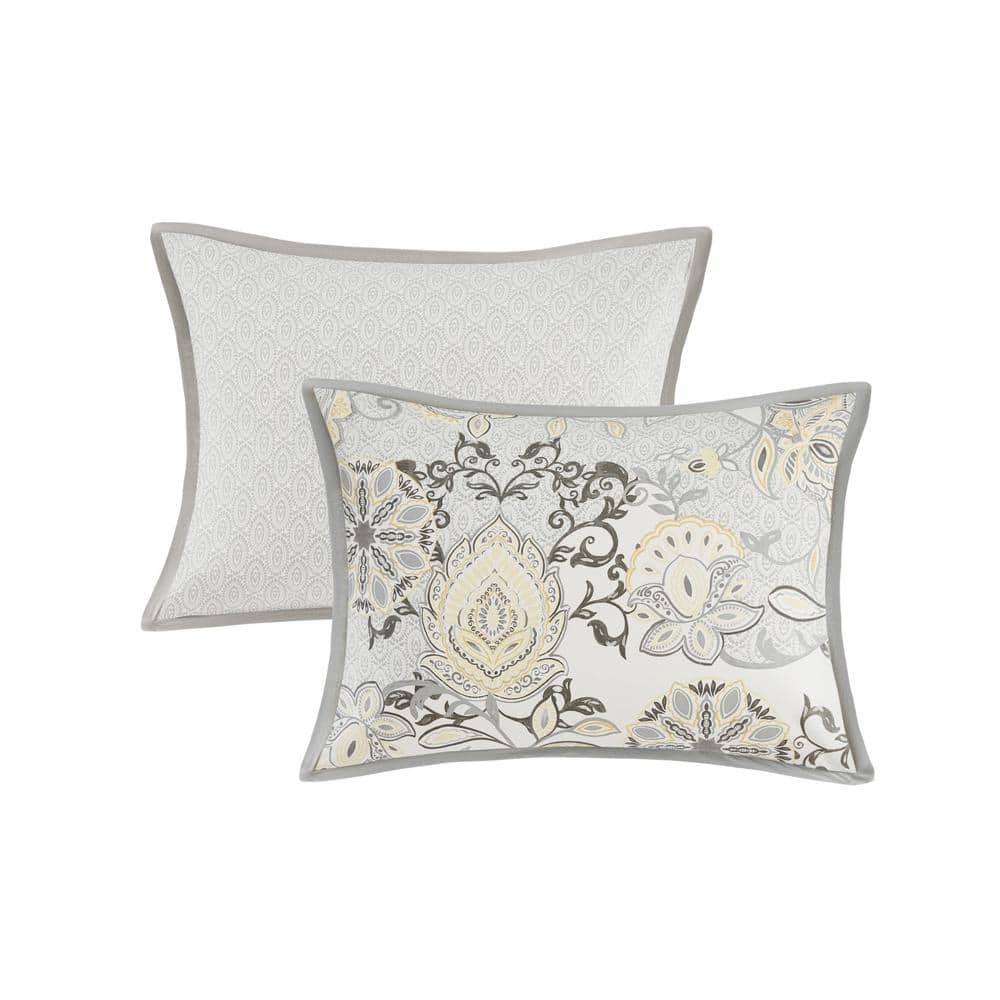 California King Yellow Cotton Reversible Bedspread Set