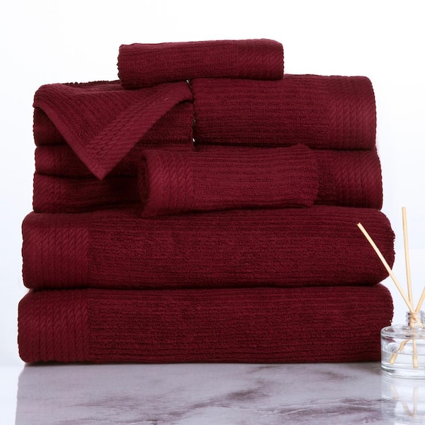 3 Pack Kitchen Towel Set (Burgundy Striped) IH casadécor Color: Burgundy