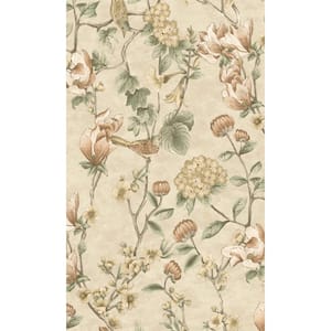 Cream Floral Trail Tropical Printed Non-Woven Paper Non Pasted Textured Wallpaper 57 Sq. Ft.